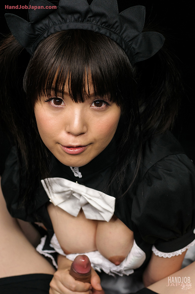 Uniform Asian Handjob - JA model Sakura Sena in maid uniform services cock ...